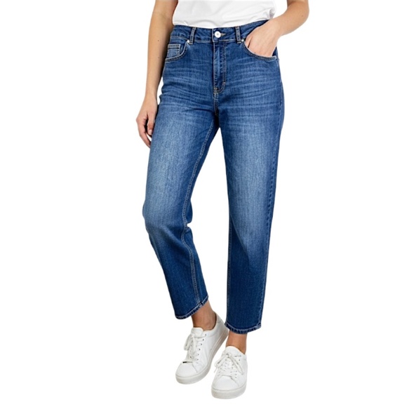 Part Two Copenhagen Judy PW blue classic straight leg cropped high rise jeans 26 - Picture 1 of 14